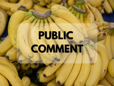 Public Comment adoptie Regionale Standaard ‘Specification for grades of fresh agricultural produce - Bananas’