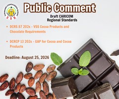 Draft ‘CARICOM Regionale Standaarden voor Cocoa and Cocoa Products’ voor Public Comment