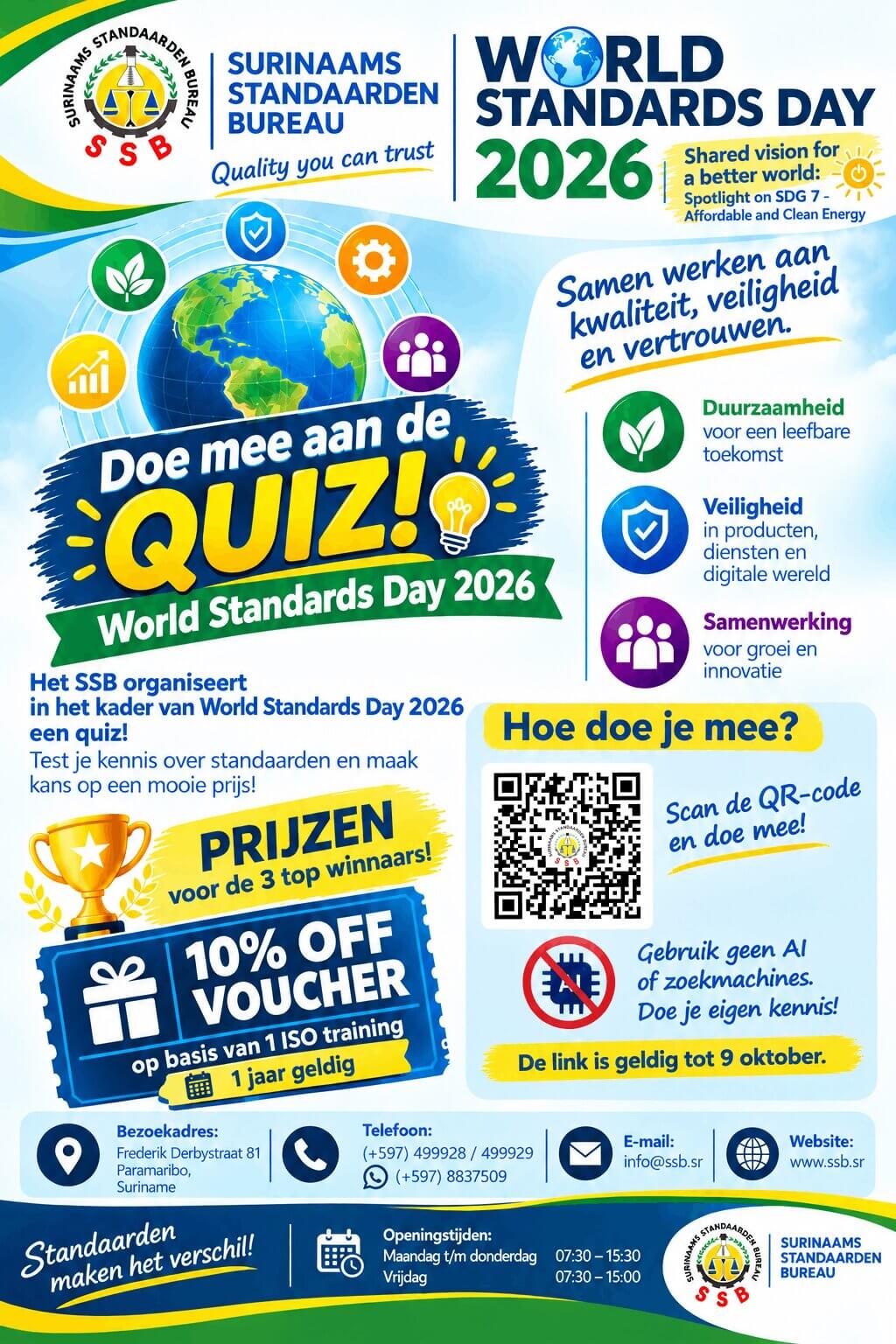 Quiz Wereld Standaardendag 2026