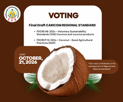 Stemmen op finale concepten CARICOM Regionale Standaarden voor Coconut and Coconut Products